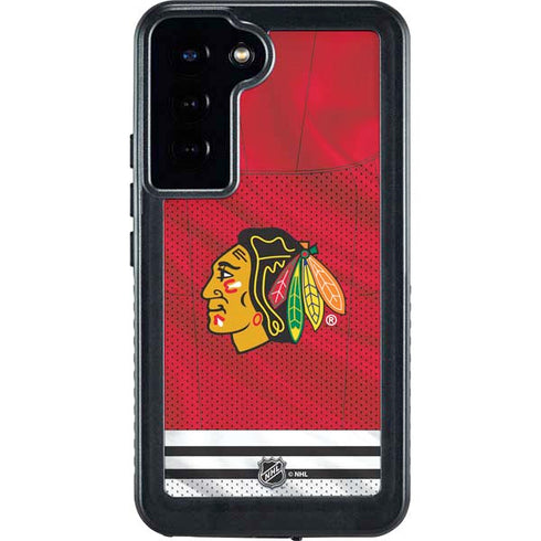 NHL Blackhawks Red Stripes Galaxy S24 Plus Waterproof Case